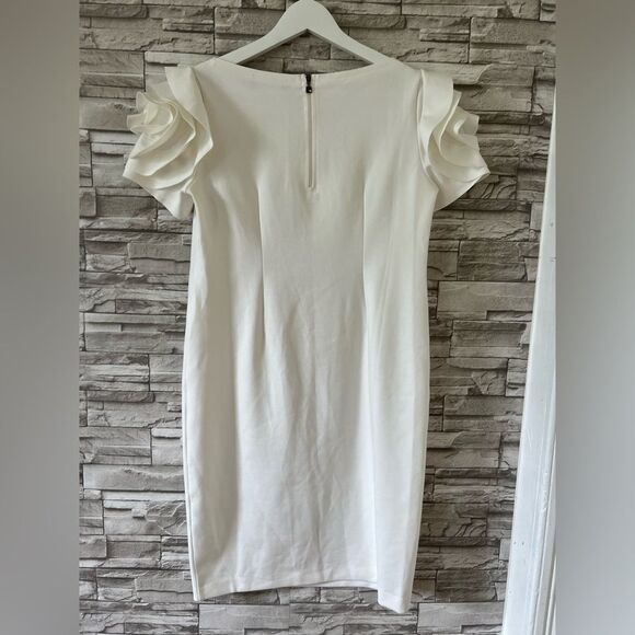 Pietro Brunelli || Women’s White Salisburgo Shealth Ruffle Maternity Dress S - Picture 2 of 11